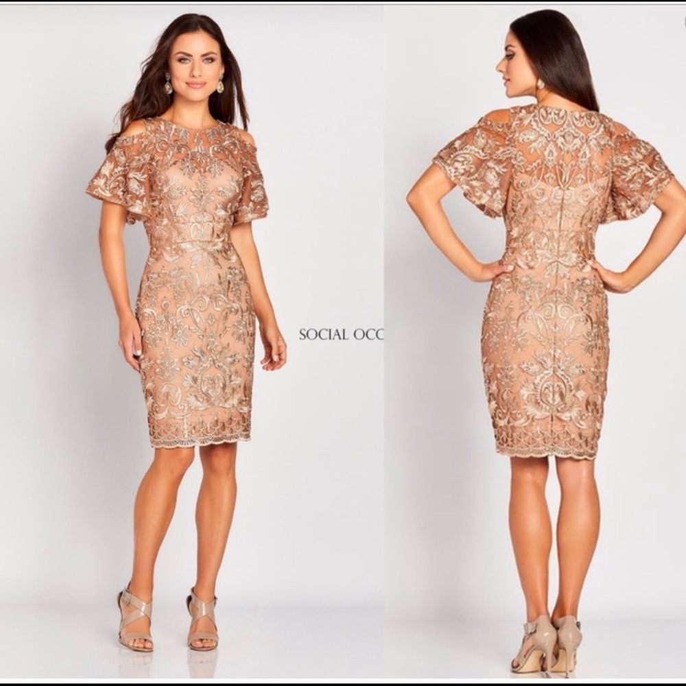 Social occasions by Mon Cheri Flutter Sleeve Dress